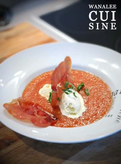 Soupe tomate glace mozzarella