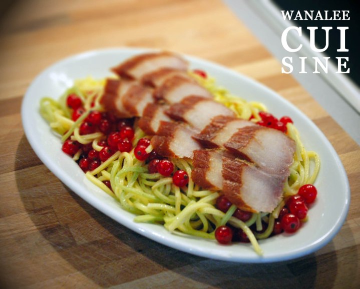 Spaghetti groseilles pangasius fumé