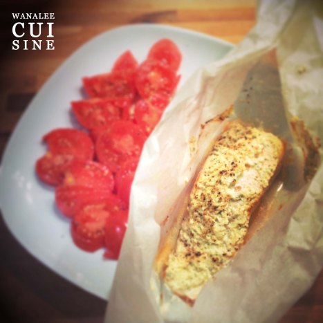 Papillote saumon pommes tartare