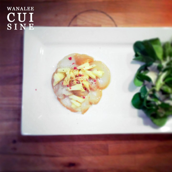 Carpaccio st jacques fumées