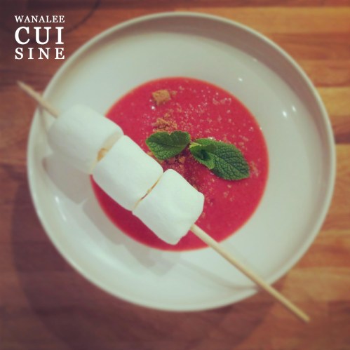 Soupe framboise litchis