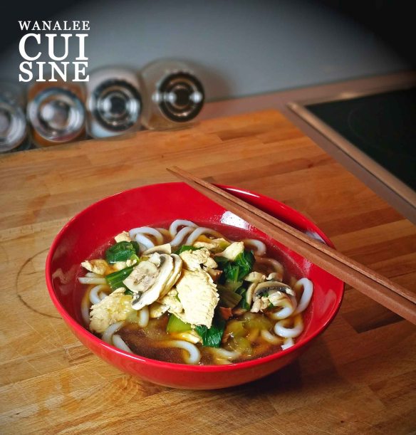 Soupe de nouilles poulet pak choi