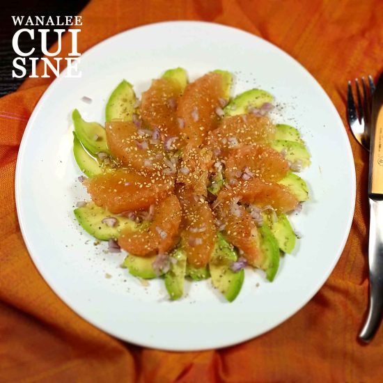 Carpaccio avocat pamplemousse