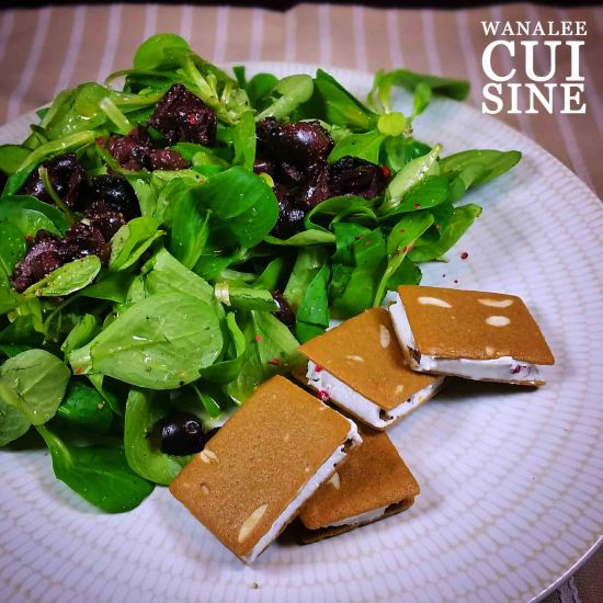 mini sandwich chèvre biscuits amandes