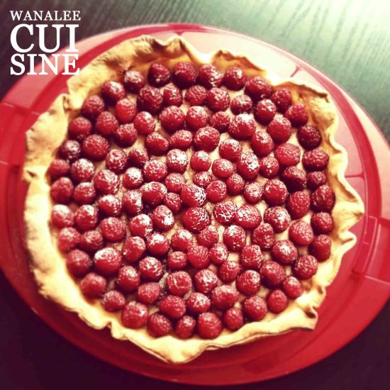 Tarte crème cannelle et framboises