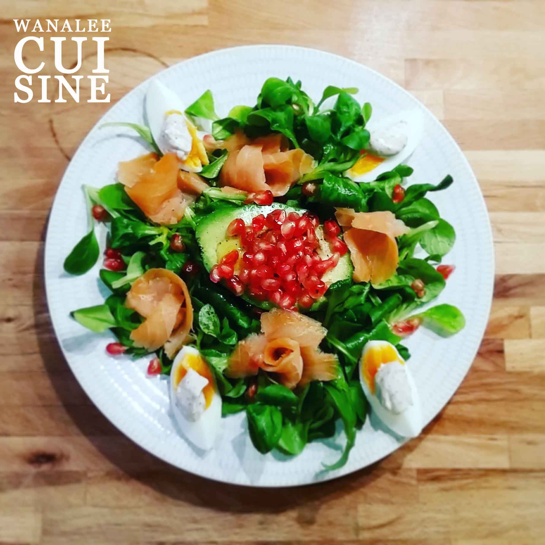 Salade saumon fumé grenade