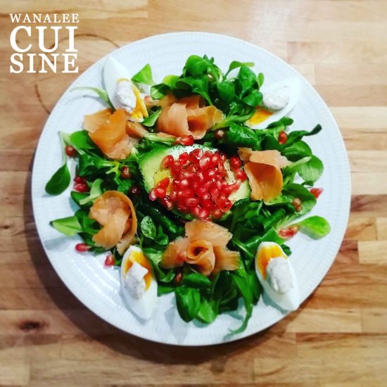 Salade saumon fumé grenade