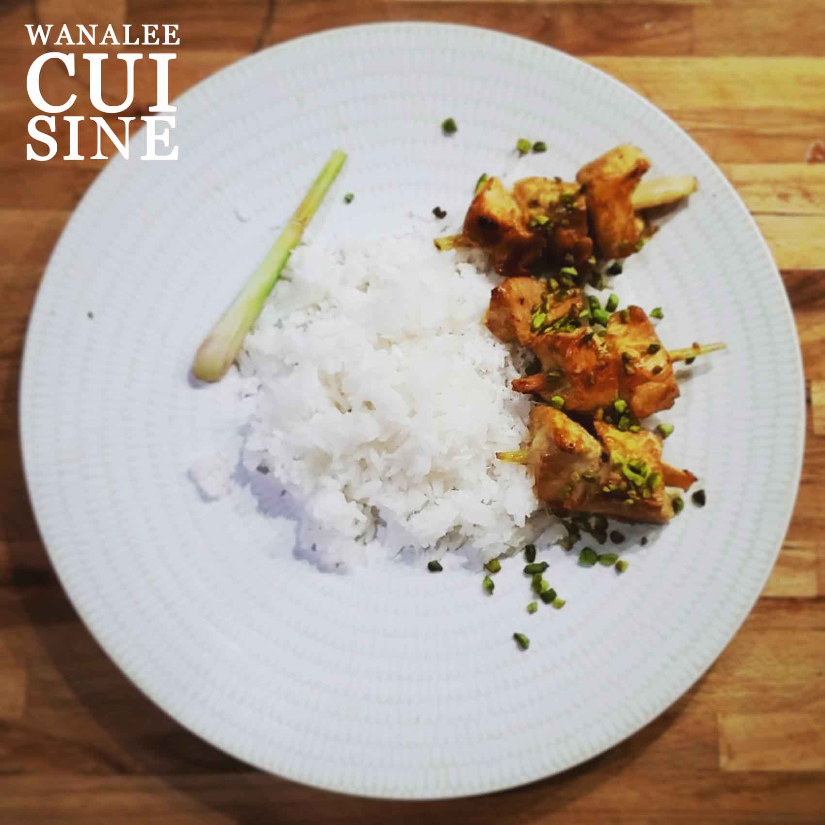 brochettes poulet citronnelle pistache