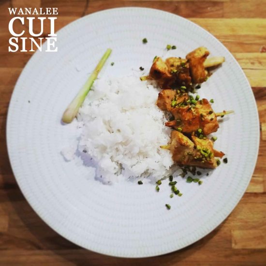 brochettes poulet citronnelle pistache