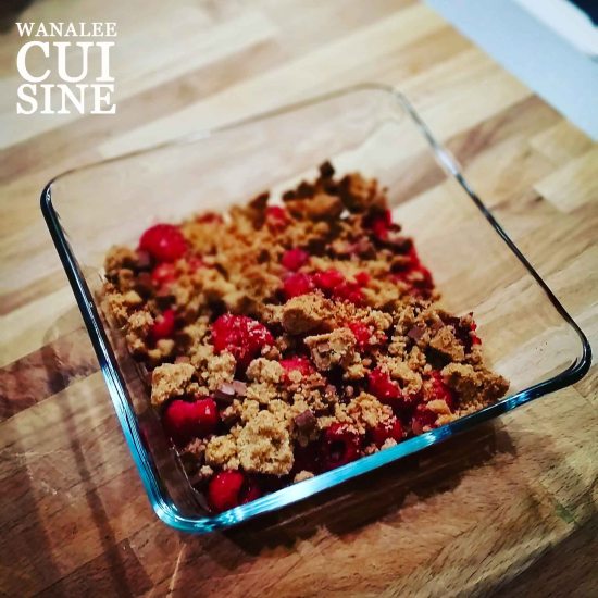 Crumble framboises chocolat