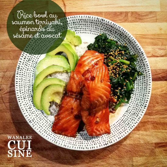 Rice bowl saumon terriyaki