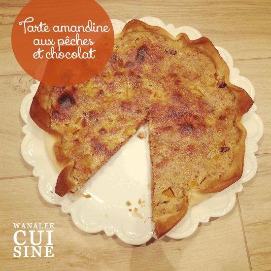 tarte-amandine-peches-chocolat